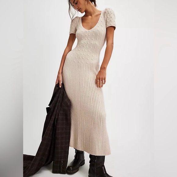 Free People Dresses & Skirts - FREE PEOPLE Madsen Midi Dress / Oatmilk NWT - (S)